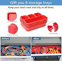 Vista 4 de AIRAJ Carrito de herramientas rodante de 3 niveles, carrito de herramientas mecánicas sobre ruedas, carrito de utilidad industrial con cajones