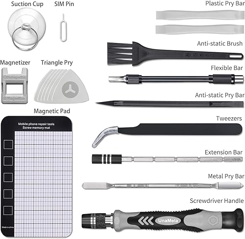 Miniatura 7 de Precision Screwdriver Set, Unamela 139 in 1 Computer Repair Tool Kit with 120 Bits, Magnetic Electronic Screwdriver Kit Compatible for Laptop, PC,