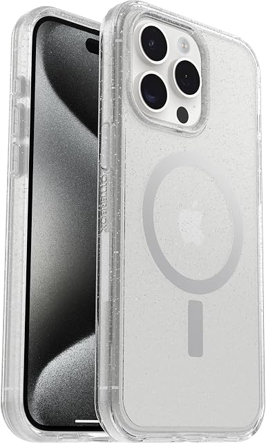 OtterBox Symmetry na MagSafe Przezroczyste Etui na iPhone 15 Pro Max, Wstrząsoodporny, Potrójnie Testowany Zgodnie ze Standardami Wojskowymi, Stardust