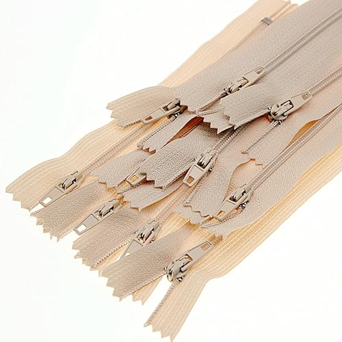 Miniatura 6 de #3 - Cremalleras de nailon beige con cierre de extremo cerrado a granel para manualidades de costura, bolsos, bolsos (20 unidadespaquete, 16
