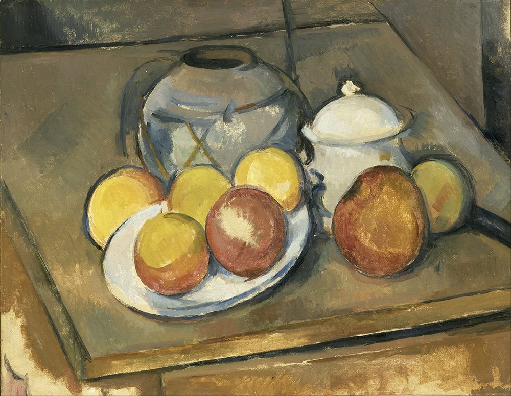 Tableau Paul Cézanne Nature Morte aux Pommes Grand Format Cadre Noir