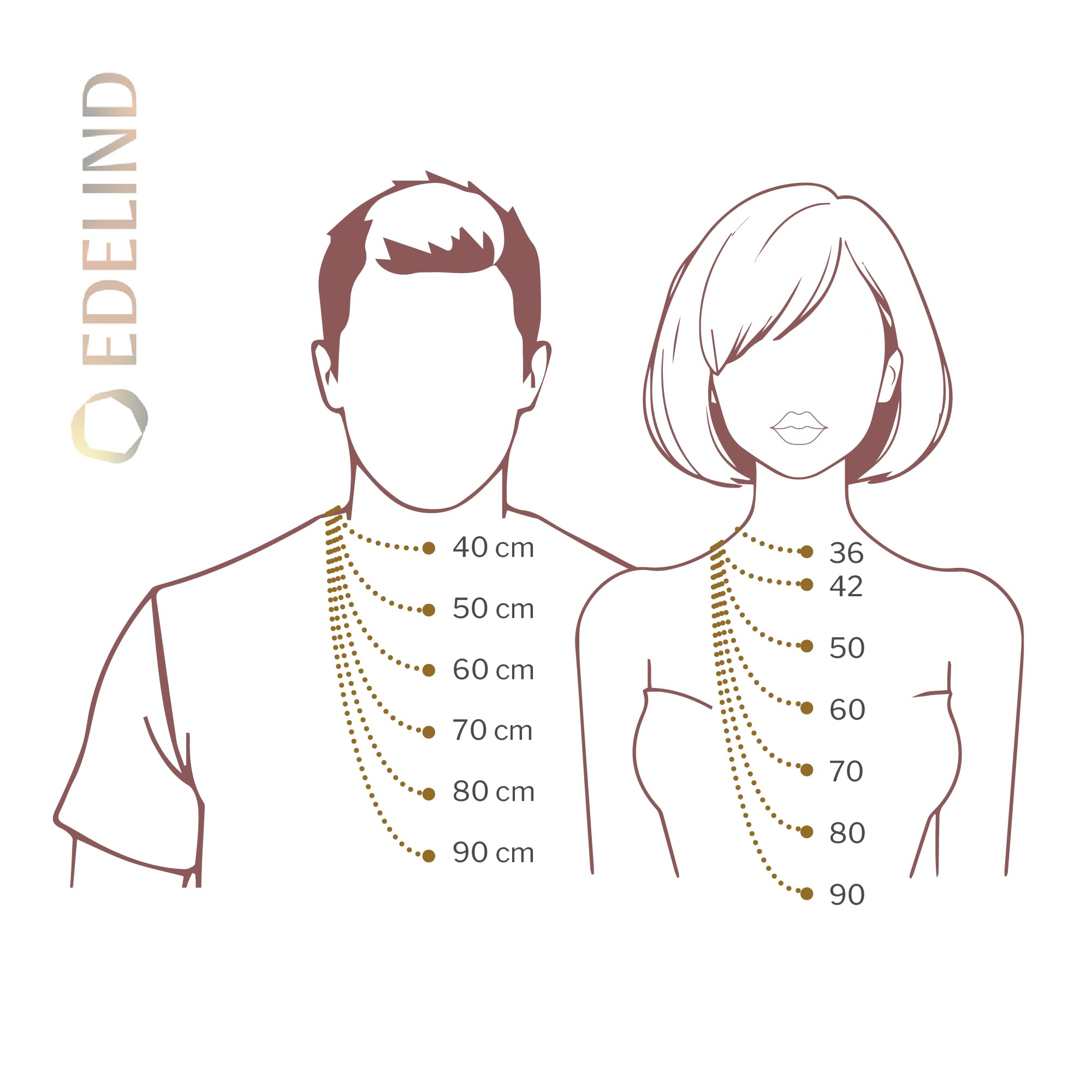EDELIND 18K 14K 9K 8K Oro Amarillo Cadena barbada plana fina 1.1 mm para Mujer Niña De 34 a 90 cm Collar Unisex de Oro macizo con Caja de Regalo de Joyería