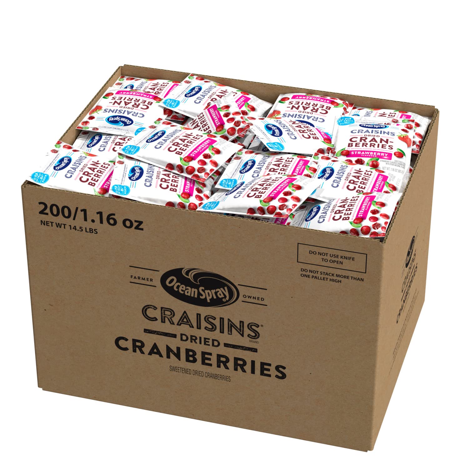 Ocean Spray Craisins Dried Cranberries, Strawberry, 1.16 Ounce (Pack of 200)