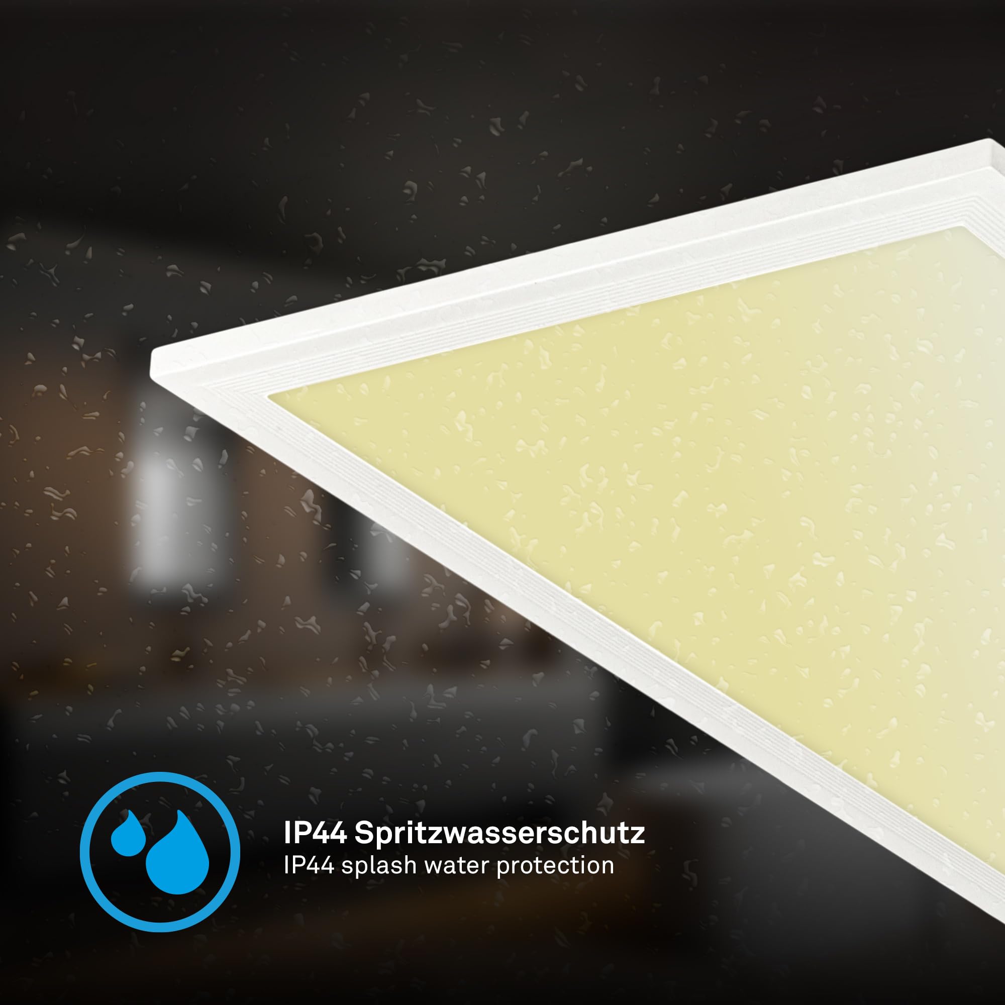 BRILONER - Pannello LED con telecomando, dimmerabile, CCT, IP44 resistente agli spruzzi, pannello soffitto, pannelli LED, pannelli soffitto, pannelli luminosi, luce panello, 100x25x6 cm, bianco