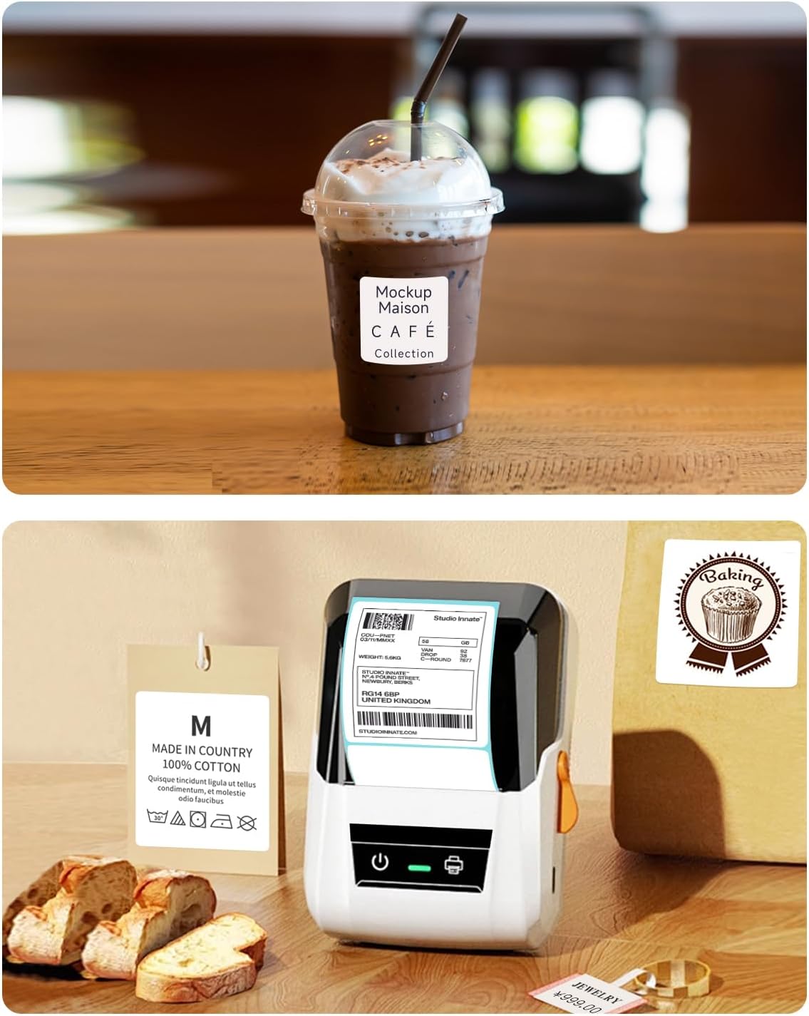 3" x 3" White Square Thermal Label Stickers: 500/Roll Self-Adhesive Direct Thermal Labels for Label Printers - Image 5