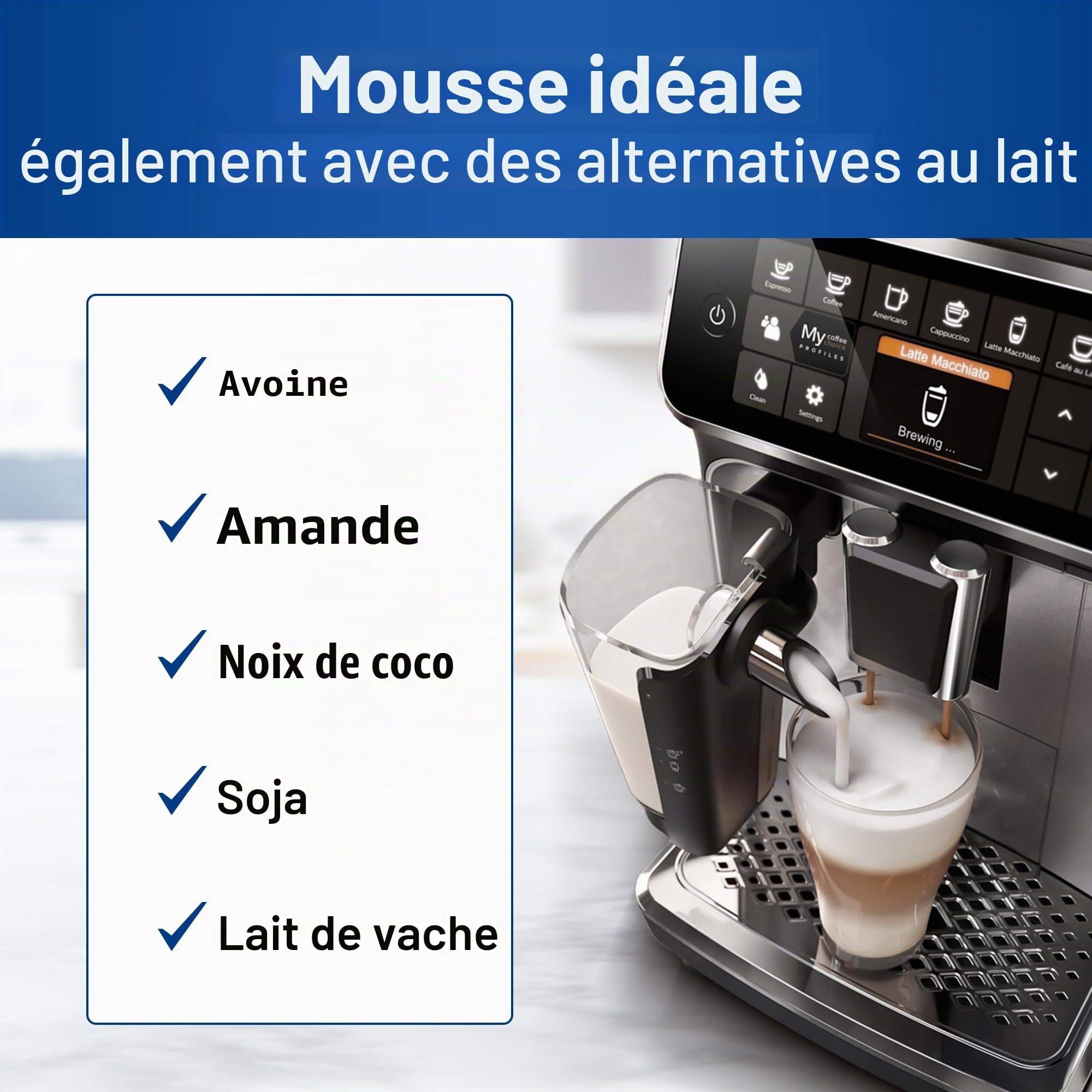 VIOKS Carafe à lait de rechange pour machine à café Phillips 421945016211