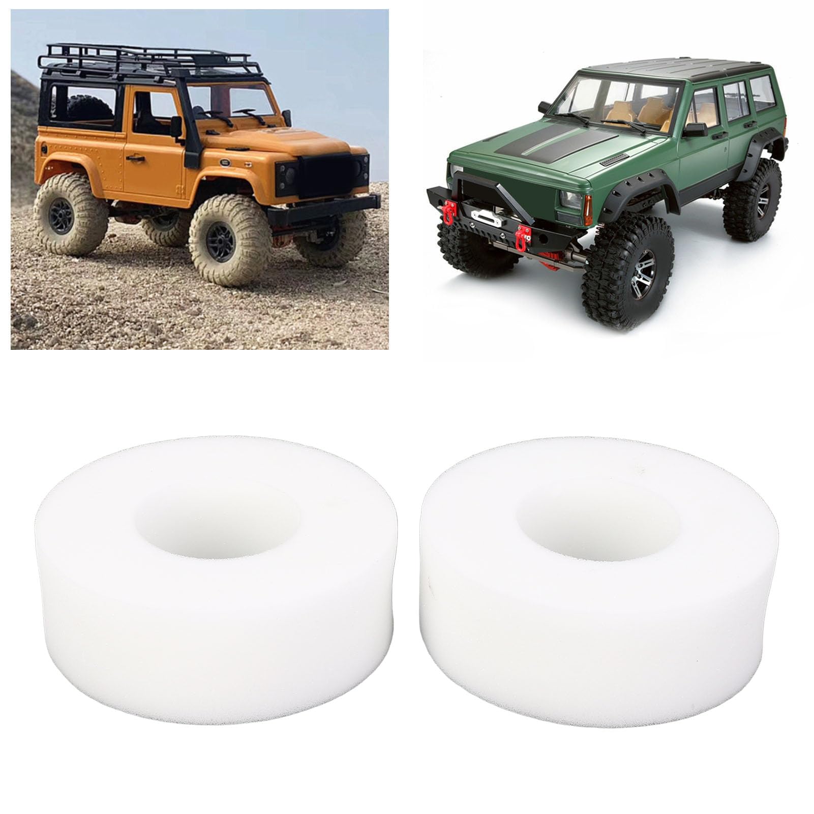 1 Pair RC Crawler Tire Foam Insert, Elastic Shock Absorbing Sponge Insert RC Crawler Car Upgrade Part (55MM)