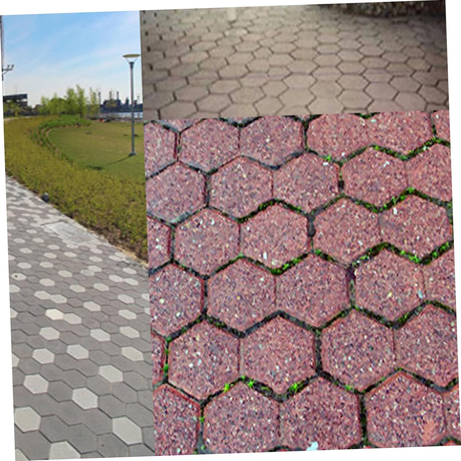 BESPORTBLE 2pcs Path Maker Mold Garden Molding Pathmate Stone Moldings Floor Molding Walk Maker Molds Pathway Mold Walk Maker Forms Paver Brick Concrete Path Form Hexagon Walker