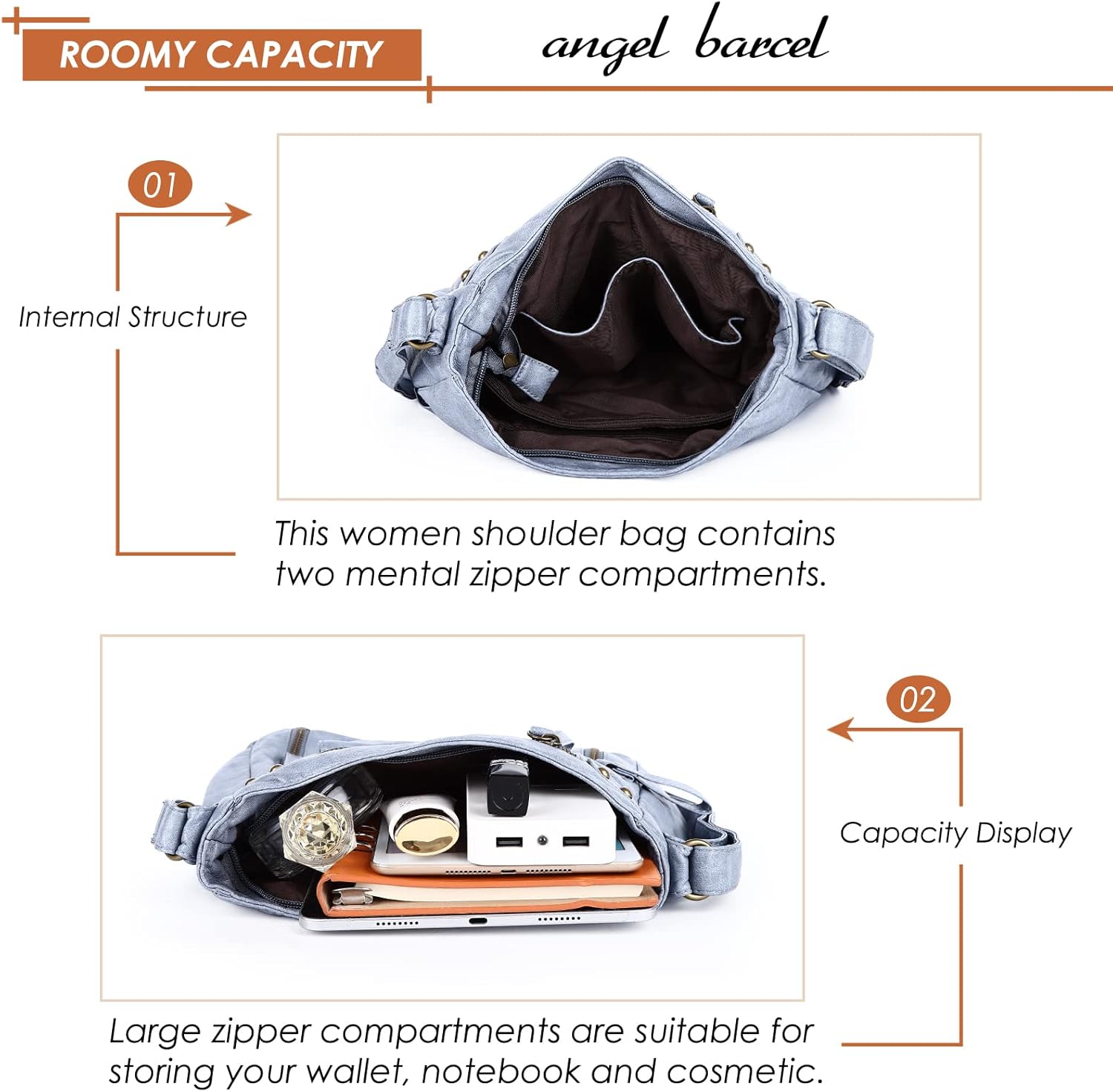 Angel Barcelo Crossover Purse and Handbags Crossbody Bags for Women,Ultra Soft Leather Neatpack Bag Shoulder Purses for Girl - Image 6