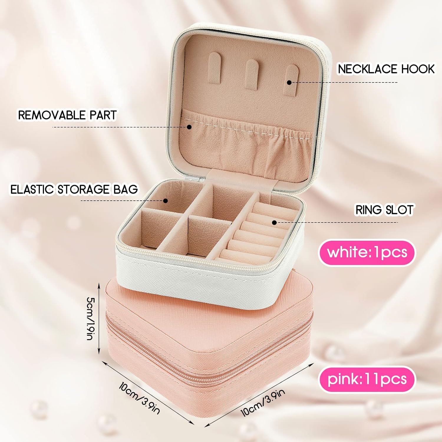 Taiyin Travel Jewelry Case, Valentines Day Gifts for Her- Small Jewelry Organizer Box Bridesmaid Gifts for Women Girls