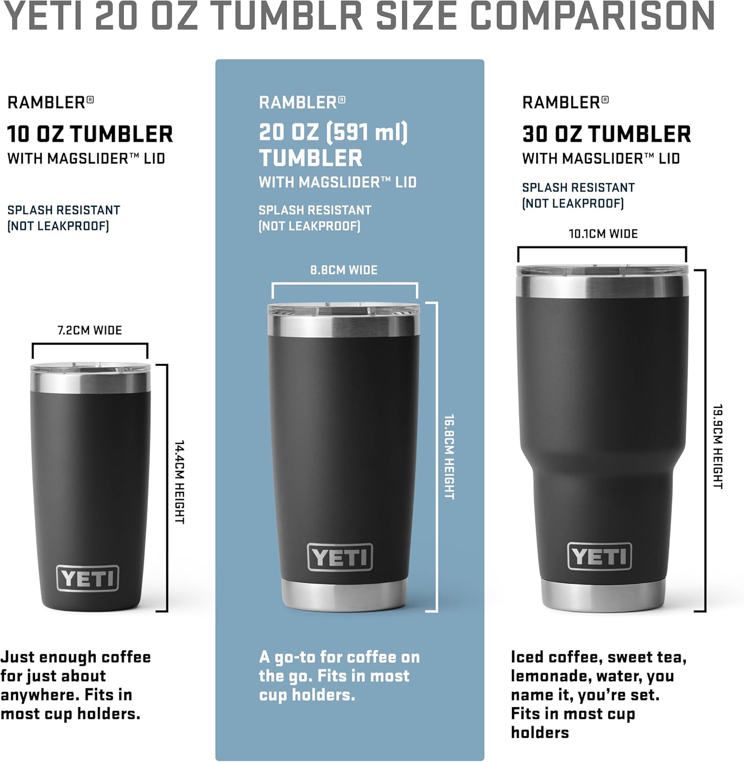YETI Rambler 30 oz Stainless Steel Vacuum Insulated Tumbler w/MagSlider Lid