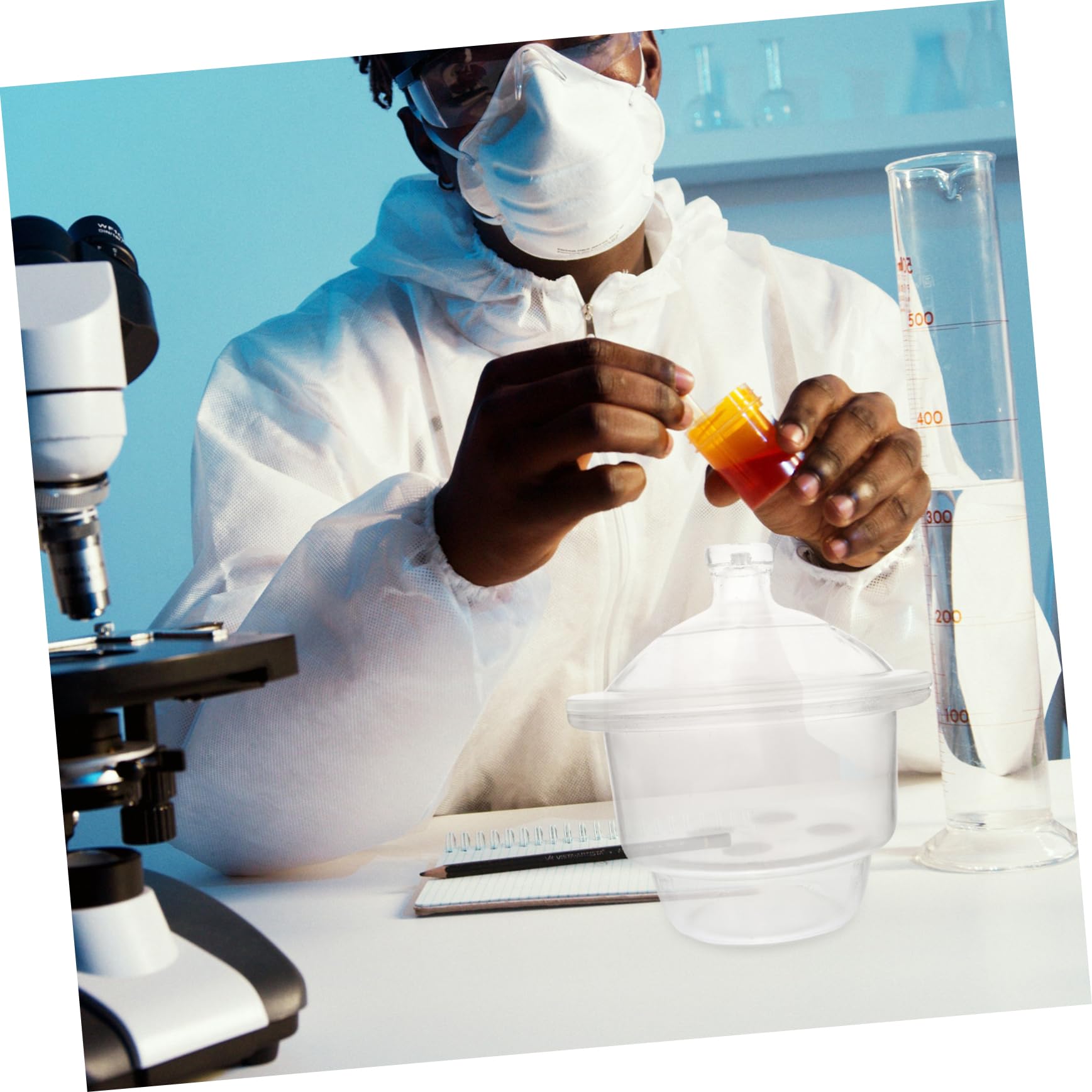 Labor Exsikkator aus Glas, 1 Stück, für Wissenschaftliche Experimente | Vakuum Exikator, Einfache Handhabung, Leicht zu Tragen, Geeignet für Lernzwecke