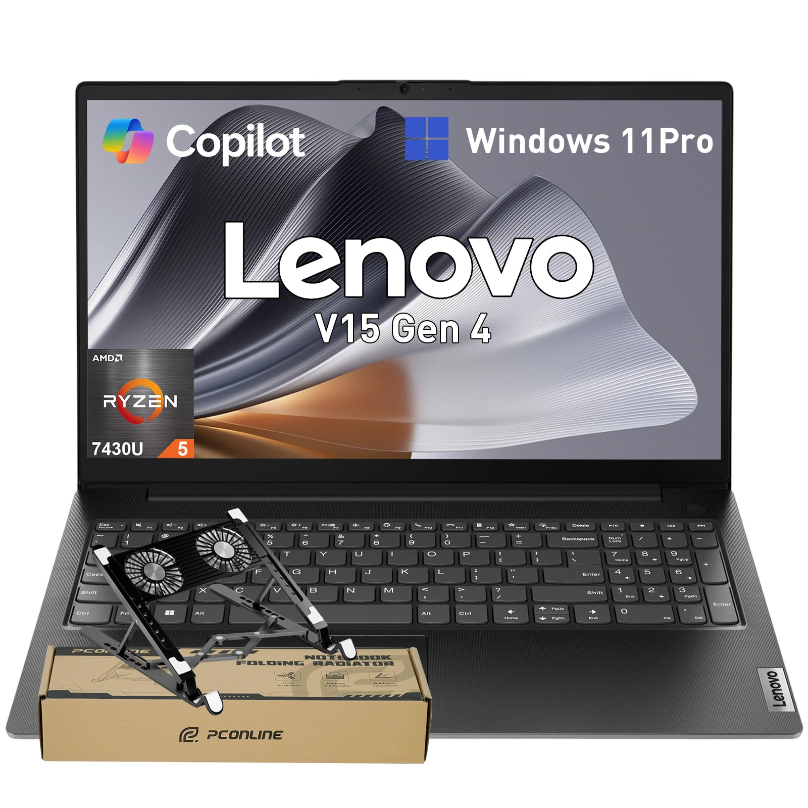 Lenovo V15 15.6" FHD Business Laptop, AMD Ryzen 5 7430U, 16GB RAM+1TB SSD