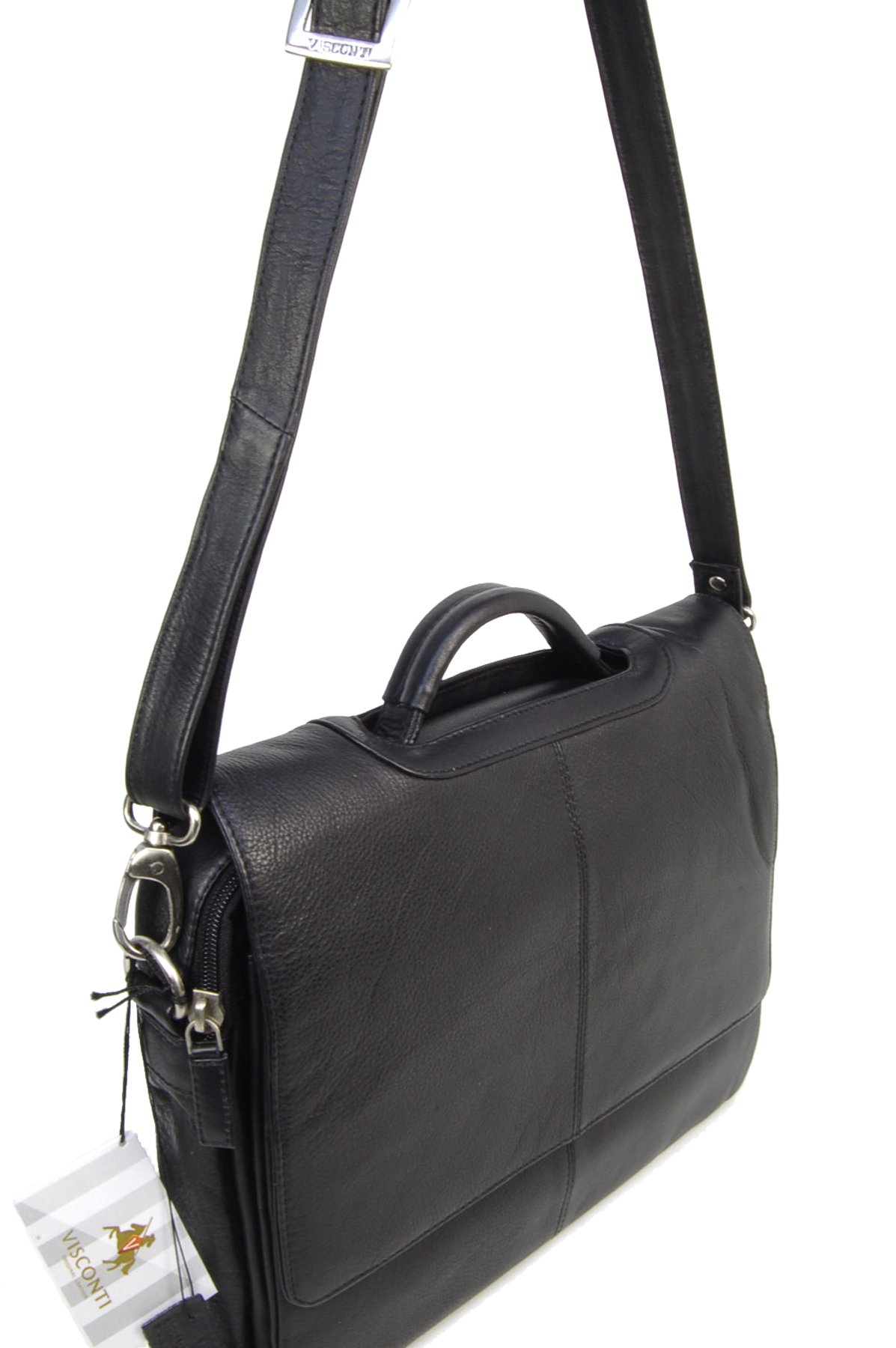 VISCONTI - Maletín de Trabajo - Bolso Portadocumentos Mujer - Bolso de Mano de Piel con Correa Desmontable y Ajustable - Alfie 659