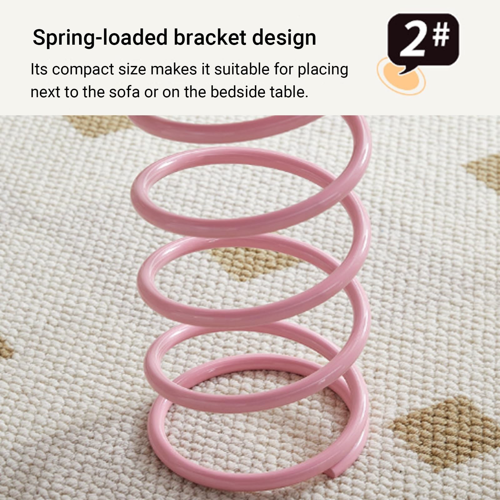 Creative Metal Spring Modeling End Tables, Modern Colorful Samll Accent Side Table, Irregular Desktop, No Installation Required for Living Room, Balcony, Bedroom(White)