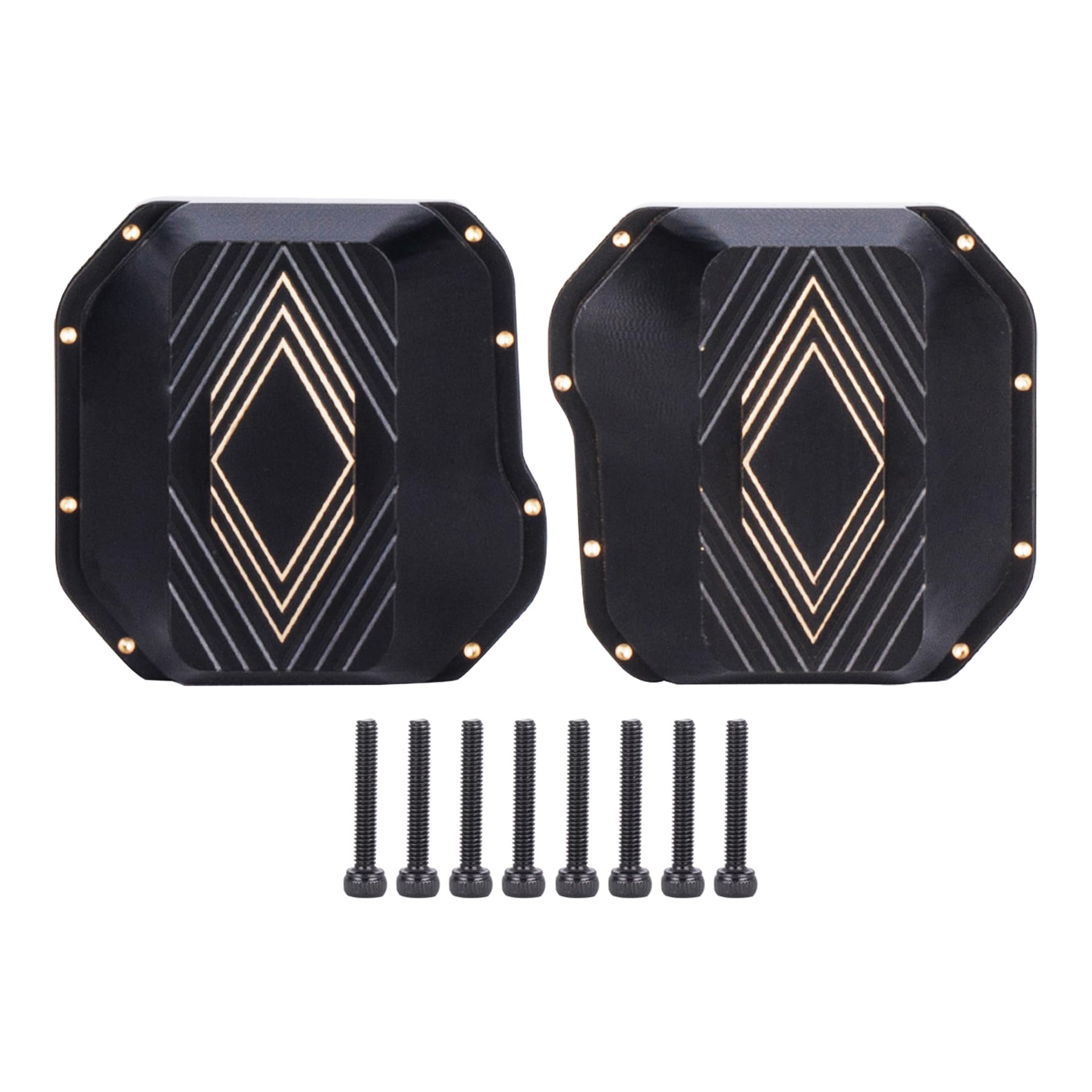 3.5oz SCX10 II Brass Diff Cover Portal Axles Housing, Brass Differential Covers Couter Weights for 1/10 RC Crawler SCX10 Upgrades (SCX10 II)