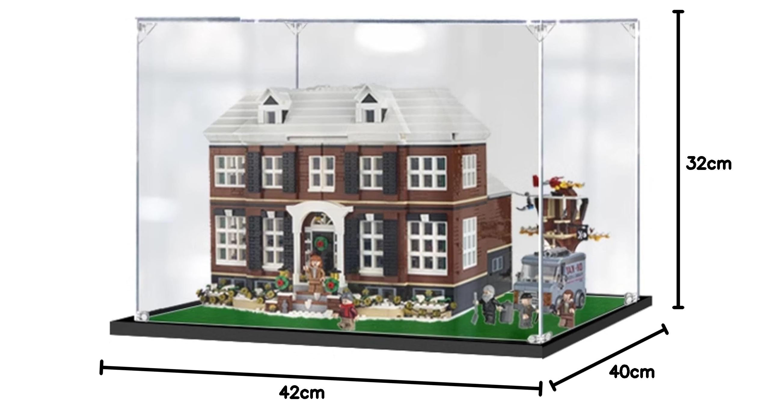 Akrylowa gablota, kompatybilna z Lego 21330 Home Alone, pyłoszczelna, przezroczysta obudowa do ochrony modelu (tylko gablota) (3 mm)