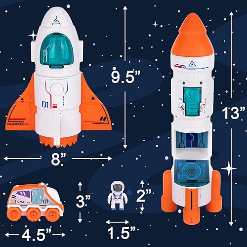 Miniatura 3 de ArtCreativity Rocketship - Juego de juguete con proyección de planeta, juguetes espaciales geniales para niños pequeños con luces y sonidos,