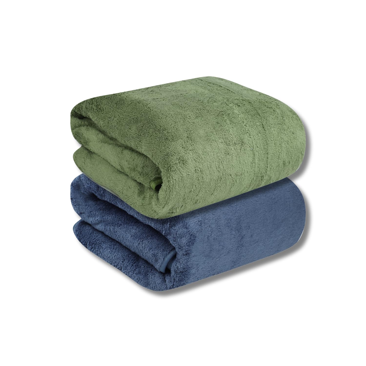 Fezora® Toallas de baño de microfibra de 500 g/m², (70 x 140 pulgadas), felpa extrasuave y secado rápido, alta absorción con toallas de gran tamaño para baño (paquete de 2) (azul oscuro y pista)
