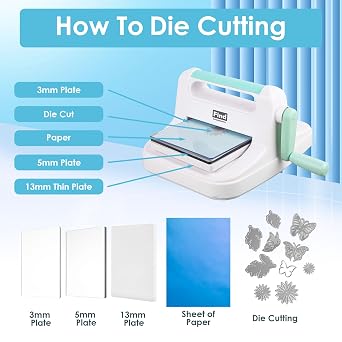 Manual Die Cutting Machine,Embossing Machine for Card Making Crafting, 6