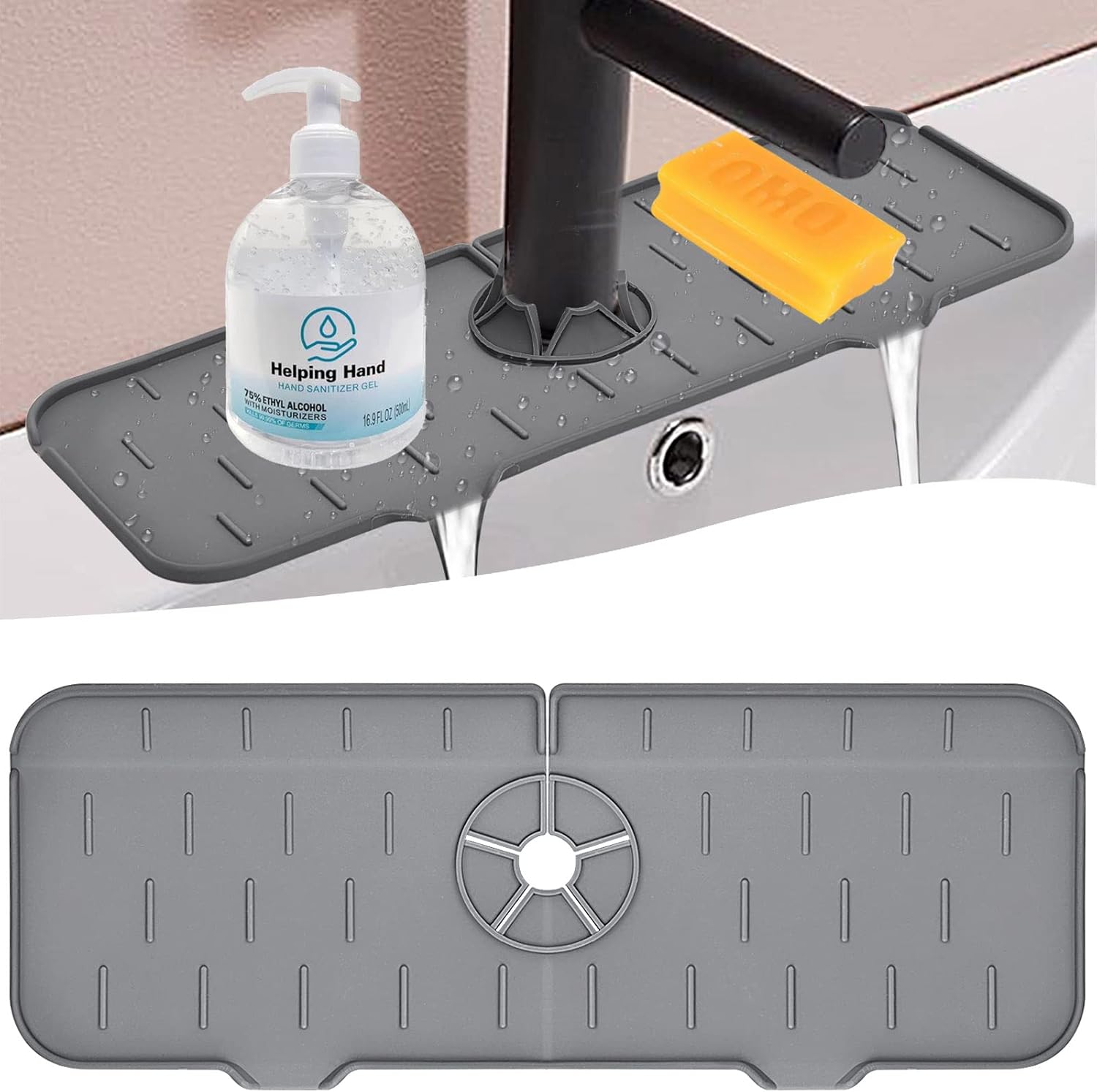 Silicone Faucet Sink Splash Guard Faucet Splash Catcher Mat
