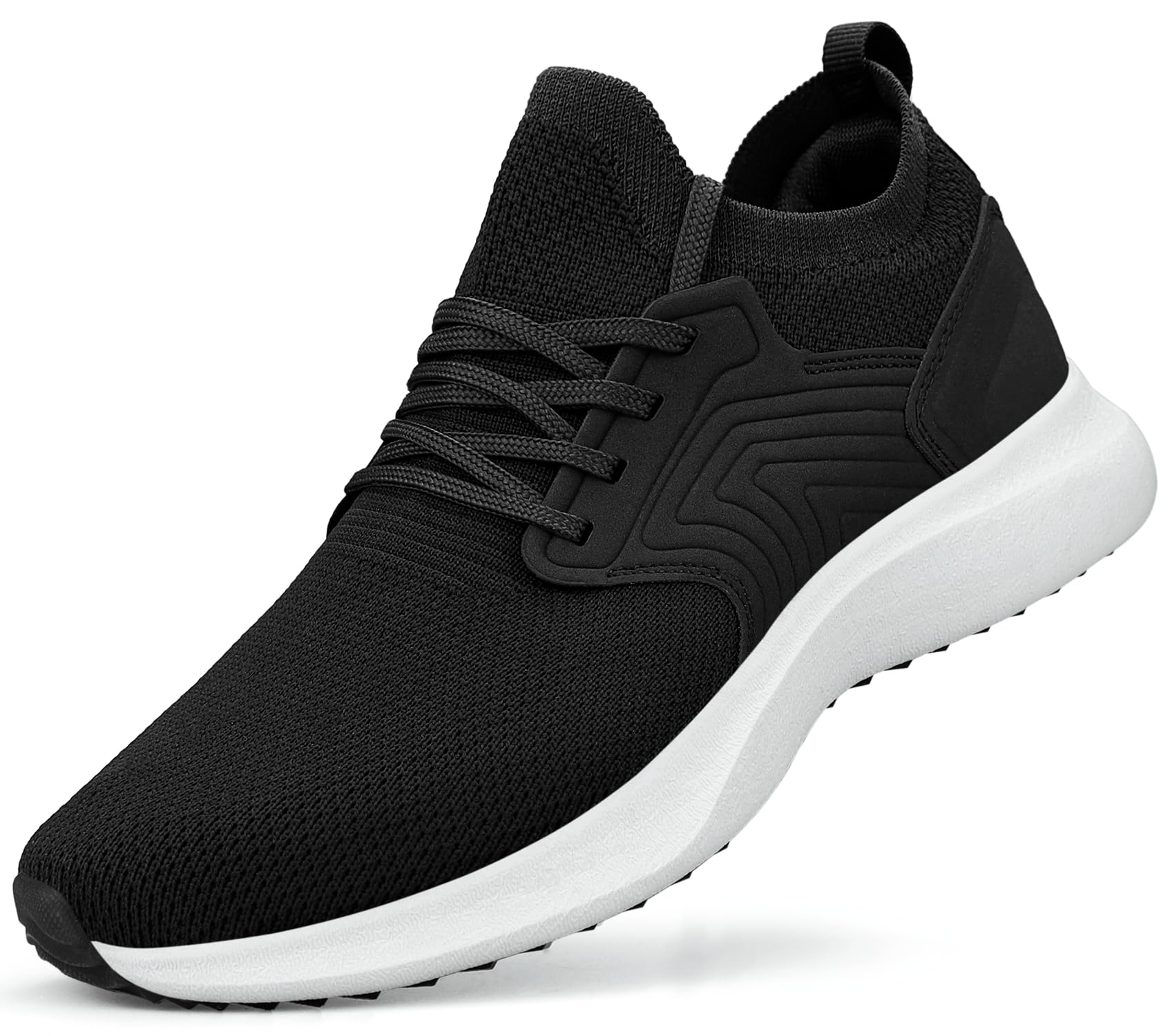 Abboos Women Running Shoes Lightweight Breathable Slip on Sneakers Casual Comfortable Workout Shoes Athletic Gym Tennis Walking Shoes 40 EU Black/White