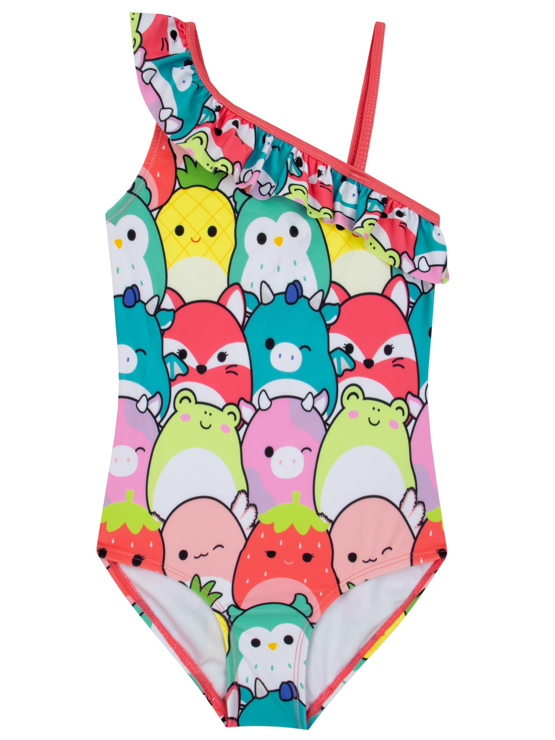 Squishmallows Girls Swimming Costume, Frill Girls Swimsuit, Kids Swimming Costume, Multicolour 11-12 Years
