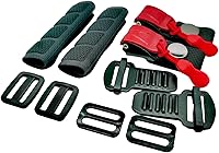Vista 8 de Paquete de 2 Kit de Hebilla de Liberación Rápida para Casco con Trinquete, Adaptador de Correa de Barbilla para Casco - Kit de Repuesto Compatible