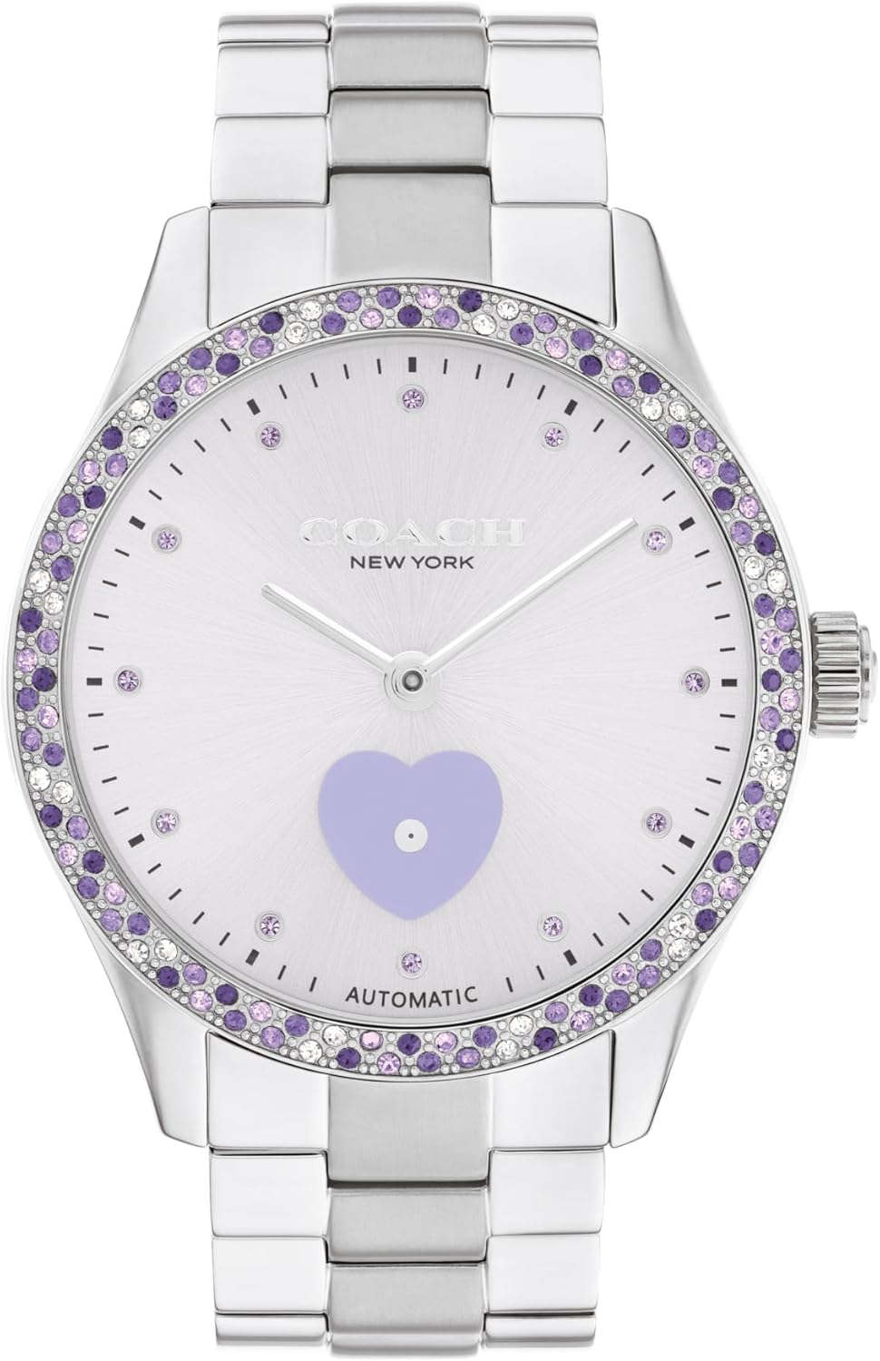 COACH Brooks Women's Automatic Watch - 38mm Stainless Steel Bracelet with Crystal-Set Bezel - Self-Winding - Premium Everyday Fashion - Gift for Her