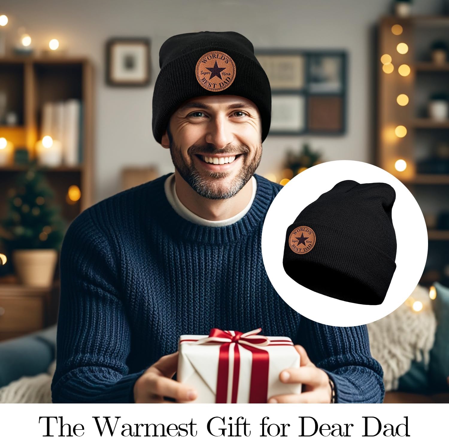 Best Dad Beanie, Christmas Birthday Gift Warm Funny Knit Hat - Image 3