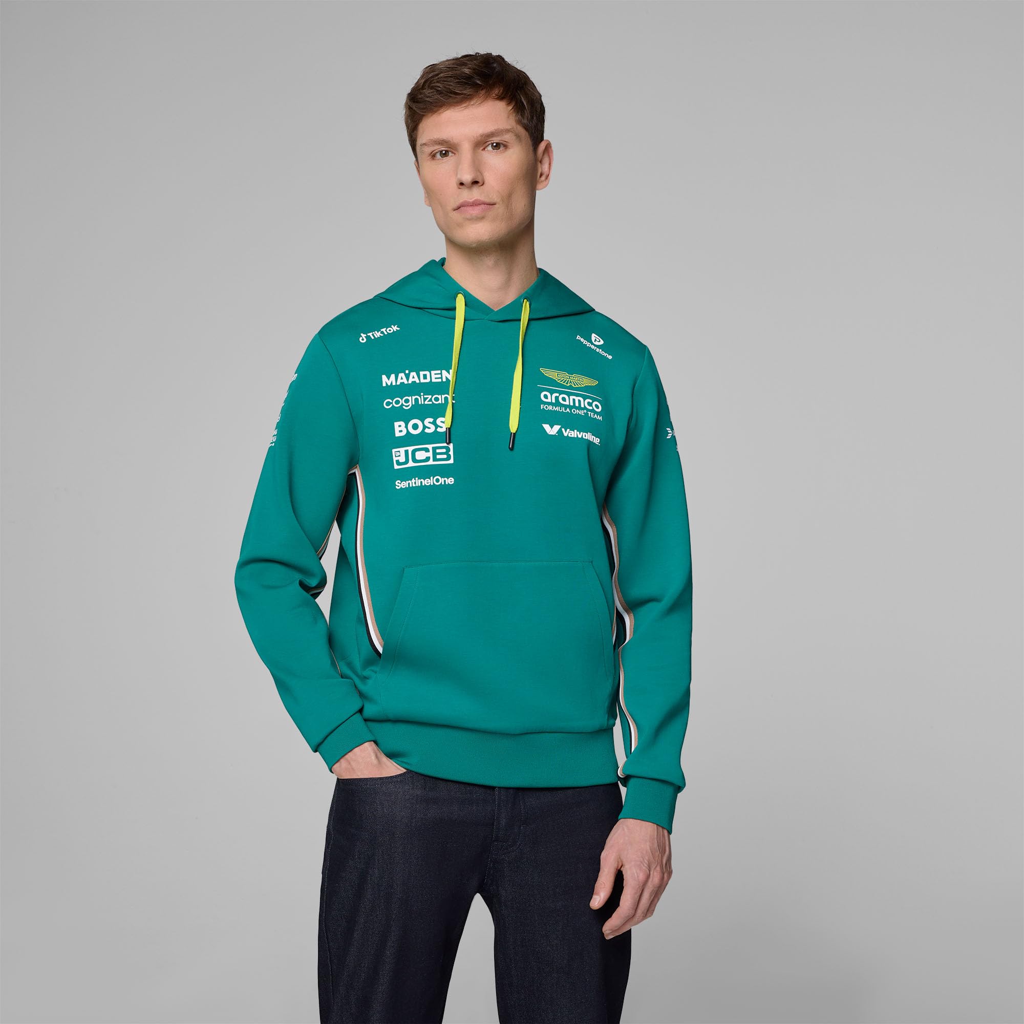 Aston Martin F1 2025 Sudadera con Capucha de Pilotos para Hombr