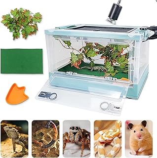 Sponsored Ad - RunDuck Foldable Reptile Terrariums Kits with Plant, Feeding Bowl, Carpet, Easy to Carry, Easy to Move with...