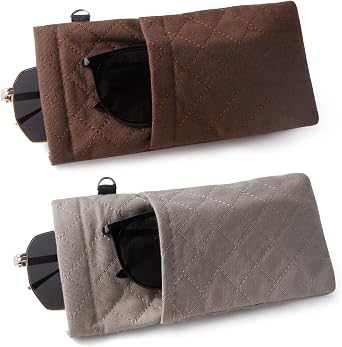 Double Glasses Cases Soft Eyeglass Case For Women Men Squeeze Top Sunglasses Case Travel Glass Pouch With Clean Cloth