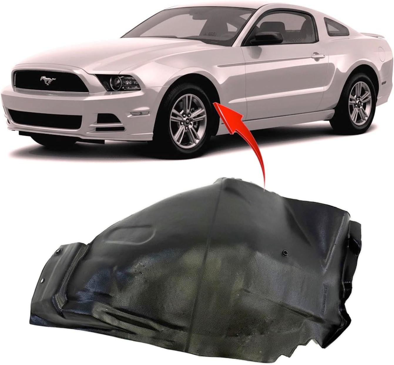 FitParts Compatible With Front Left Driver Side Fender Liner Ford Mustang 2010-2014 Coupe Convertible. New, Plastic & Ready to Install. FO1248142 AR3Z16103B