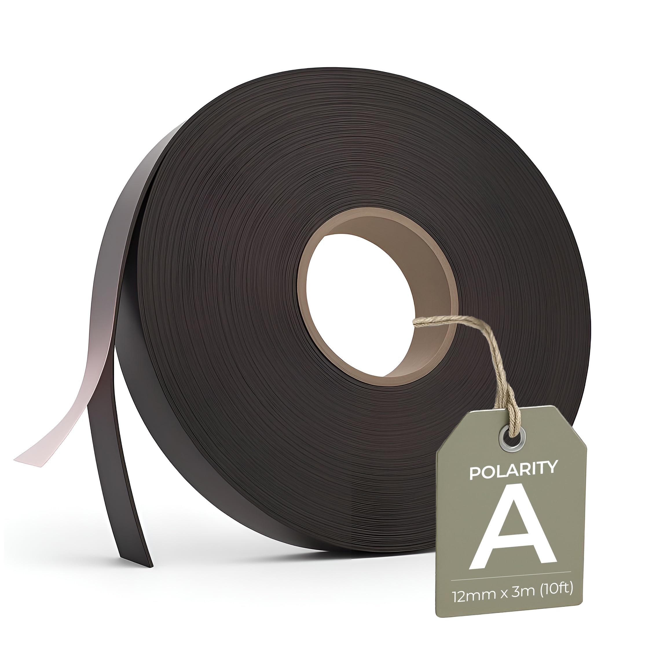 First4magnets ST12 (PA/GW)-1X30M 12,5 mm breed x 0,4 mm dikke wit-glanzende staalkleefband met premium zelfklevende lijm (30 m rol), 12,5 mm breed x 0,4 mm dik