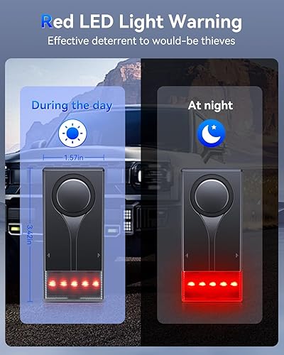 Miniatura 8 de Sistema de alarma de coche de 108 dB, alarma con sensor de vibración antirrobo y luz roja, dispositivo remoto inalámbrico antirrobo para vehículo
