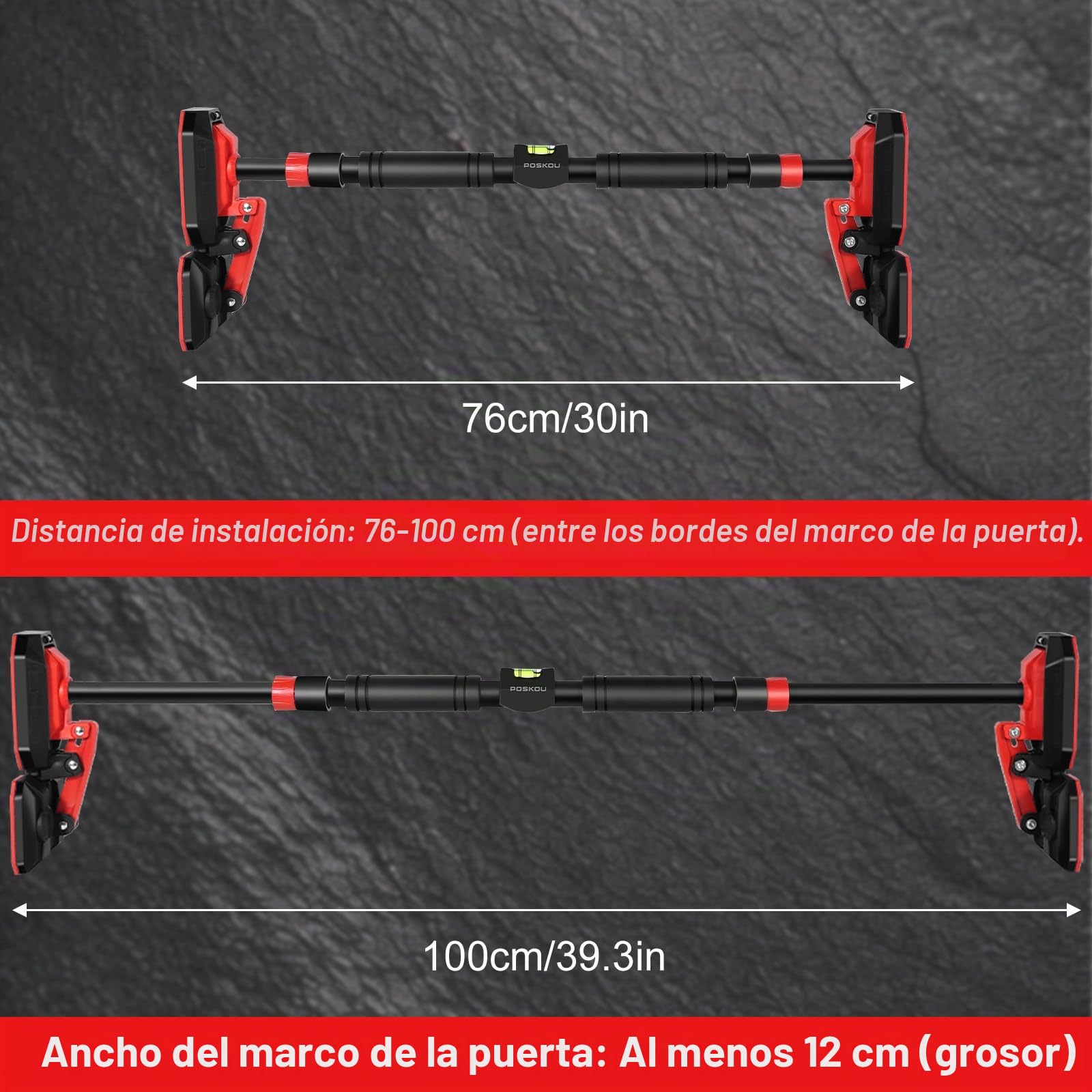 Barra de dominadas para puerta, barra de dominadas para el hogar, 76-100 cm (29.92in-39.37in), sin tornillos, equipo de entrenamiento en casa