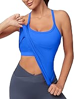 MathCat Women's Seamless Workout Tank Top with Built-in Bra - Racerback Gym Yoga Shirt, Tummy Control, Breathable Support