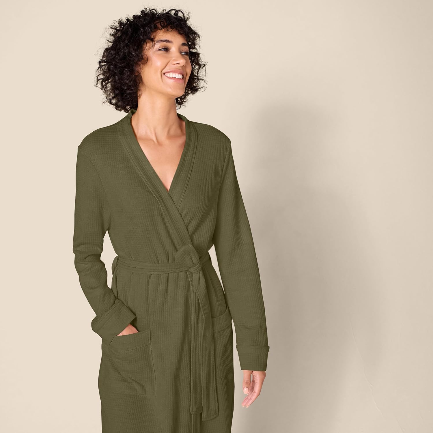 Women's Lightweight Waffle Full-Length Robe (Available in Plus Size) - image 4