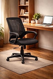 NGFC Home Office Mesh Chair with Fixed Handles - Comfortable Desk Chair with Breathable Backrest and Padded Seat