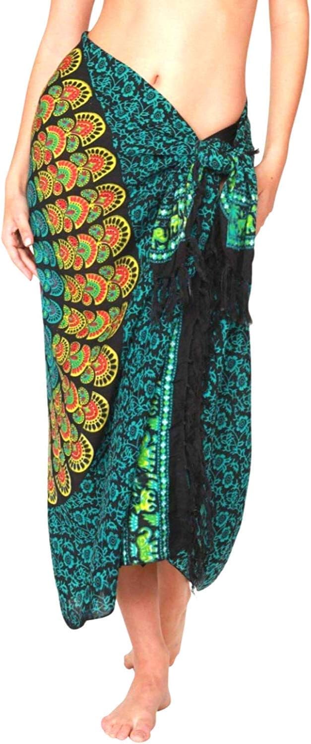 INGEAR Beach Long Batik Sarong Womens Swimsuit Wrap Cover Up Pareo with ...
