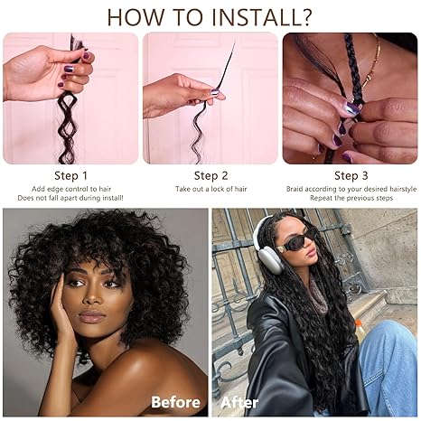 Boho Braids Deep Wave Crochet Hair Extensions | 100g 2 Bundles