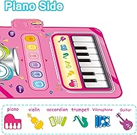 Vista 4 de Juguetes para niñas de 1 año Regalos, tapete de piano 2 en 1, juguetes Montessori para niñas de 1 a 2 años, juguete musical educativo Regalos