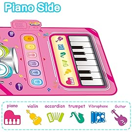 Toys for 1 Year Old Girl Gifts,2 in 1 Piano Mat Montessori Toys for 1 2 Year Old Girl,Educational Musical Toy First Birthday Gifts for 1 2 3 Year Olds Girls,Christmas Stocking Stuffers for Toddler