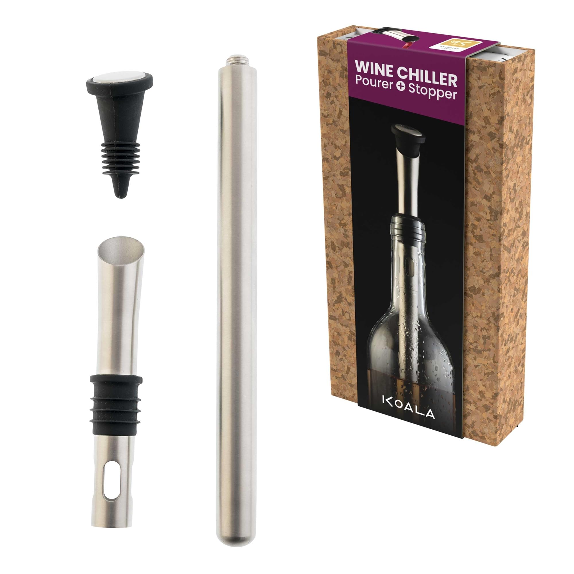 Enfriador de vino KOALA de acero inoxidable para cenas y eventos en casa