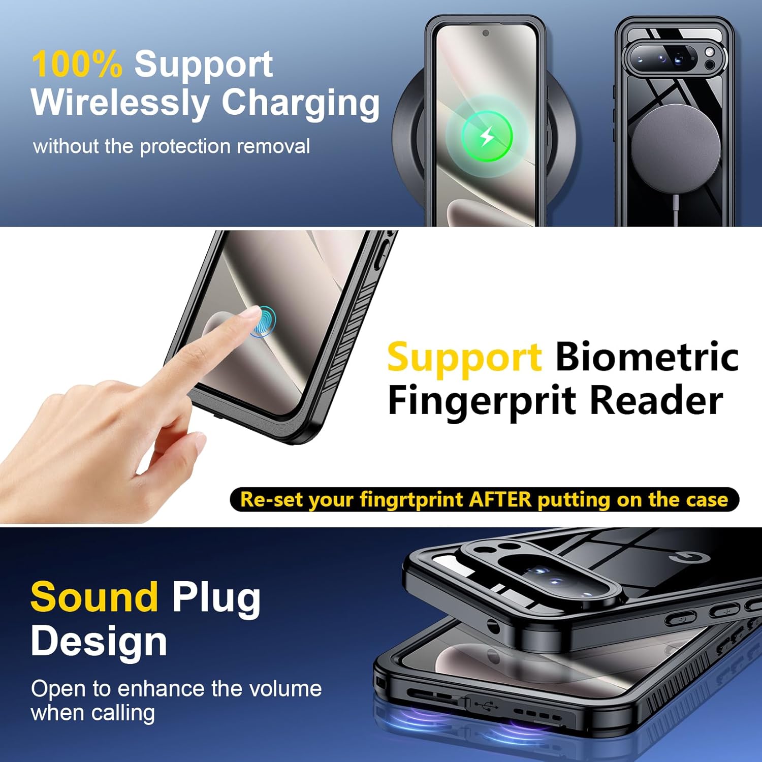 SPIDERCASE for Google Pixel 10 Pro XL Case Waterproof, [12FT Military-Grade Drop Protection] [IP68 Water Resistance] [Privacy Screen Protector] Full Body Protection Phone Case-Black