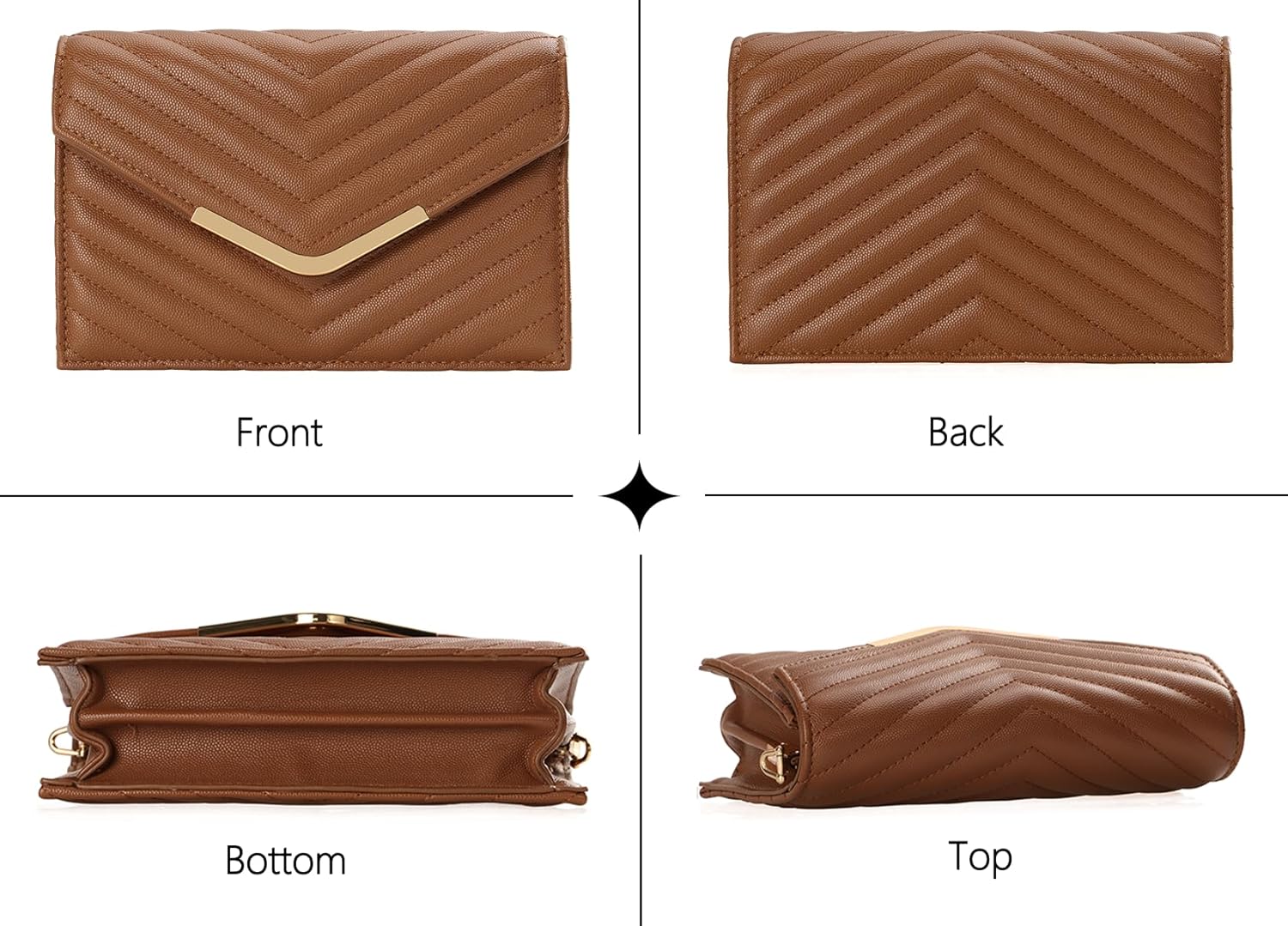 MOJISOLO Women's Crossbody Bag - Vegan Leather Quilted Shoulder Purse,Evening Handbag with 2 Straps - Image 6