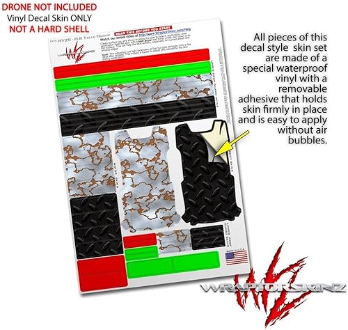 Miniatura 4 de Skin Decal Wrap 2 Pack Compatible with DJI Ryze Tello Rusted Metal Drone NOT Included