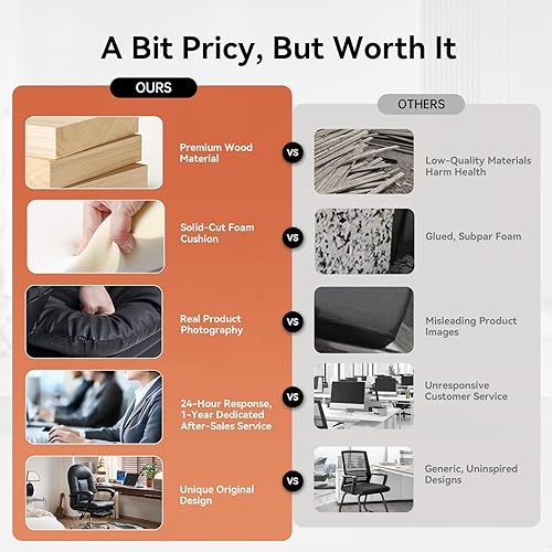 Miniatura 9 de EMIAH Silla de Oficina Ergonómica con Reposapiés Silla Criss Cross con Ruedas Silla de Oficina Ejecutiva Reclinable Respaldo Medio Cuero PU Sillas