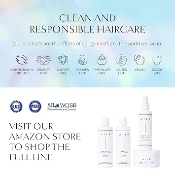 AIIR Sapphire Shampoo - Natural Hair Growth & Shine Formula - Crystal Infused, Vegan, Sulfate-Free, Color-Safe Professional Hair Care - 8 oz